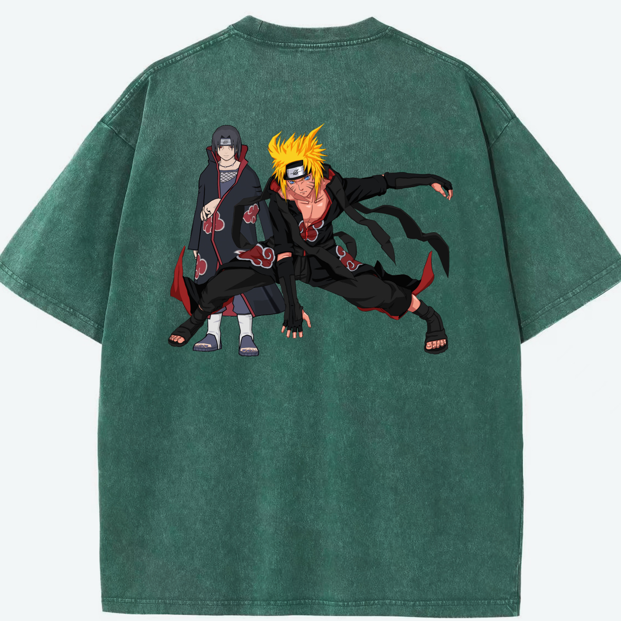 （画像用） NARUTO -ナルト- うずまき ナルト Uzumaki Naruto 綿100% ヴィンテージ風 半袖Tシャツ（背面プリント）